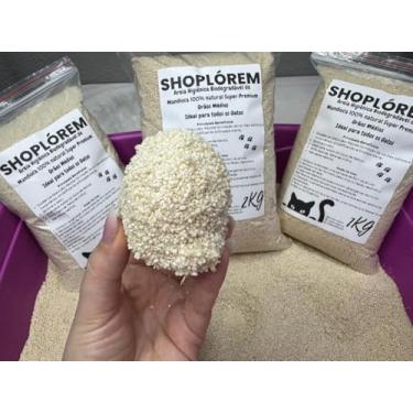 Imagem de Areia Higiênica 3kg para Gatos Biodegradável de Mandioca 100% natural Super Premium Grãos Médios Pacotes (3KG)