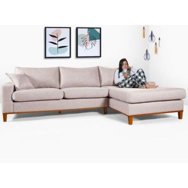 Imagem de Sofá California 4 Lugares Living Chaise Linho Lado Esquerdo - Essencia