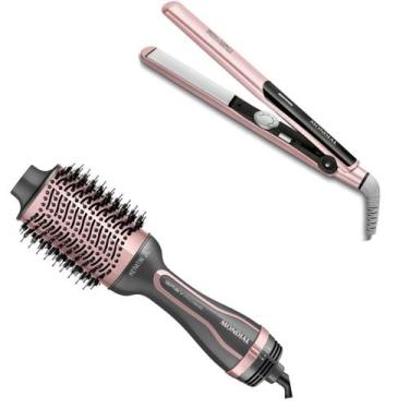 Imagem de Kit Mondial Escova de cabelo ES-11 e Prancha P-20 Bivolt, Bivolt