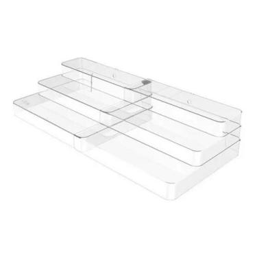 Imagem de Organizador Extensível 3 Níveis Clear Armários Dispensa - OU