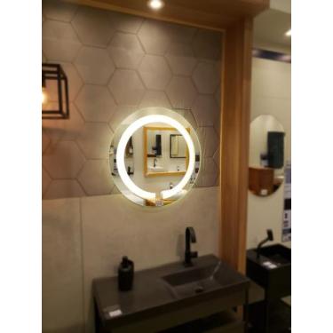 Imagem de Espelho jateado Redondo 60cm com LED quente TOUCH - Woodglass
