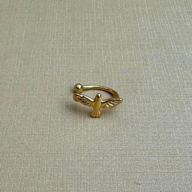 Imagem de Piercing Fake Dourado Pomba Espírito Santo para Orelha Rachel de Queir