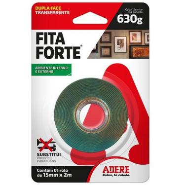 Imagem de Fita Forte Dupla Face Massa Acrilica Adere 15MM X 02M