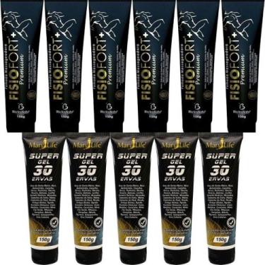 Imagem de Kit 6 Pomada Fisiofort Premium 150G + 5 Super Gel 30 Ervas - Bio Insti