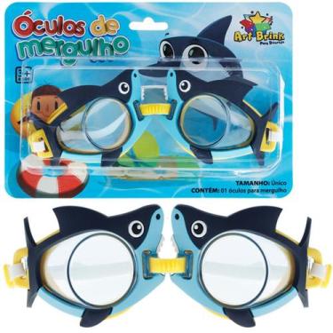Imagem de Oculos Natação Mergulho Infantil Tubarão Ajustável Regulavel - Art Bri
