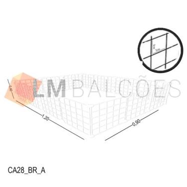 Imagem de Cercadinho Aramado Branco Para Pet - 1,20 X 0,40 X 0,90m - LM Balcoes