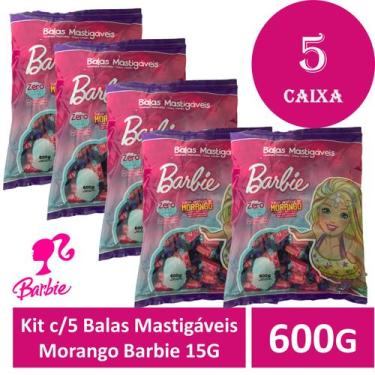 Imagem de Kit c/5  Balas Mastigáveis Barbie 600g - RICLAN