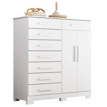 Imagem de Cômoda Sapateira 8 Gavetas 2 Portas 125cm Verona Branco - Albatroz, Br
