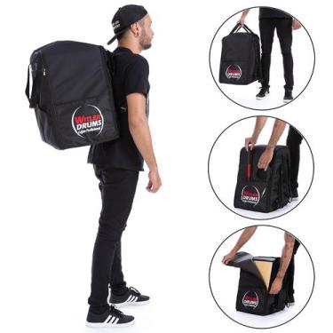 Imagem de Capa bag case p/ cajón estendido alça mochila  witler drums