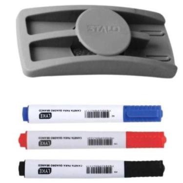 Imagem de Kit 3 Canetas Para Quadro Branco Lousa C/ Apagador - Stalo