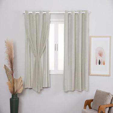 Imagem de Cortina Blackout Prata Com Voil Liso 4,00 M X 2,50 Metros - BEAUTY CAS