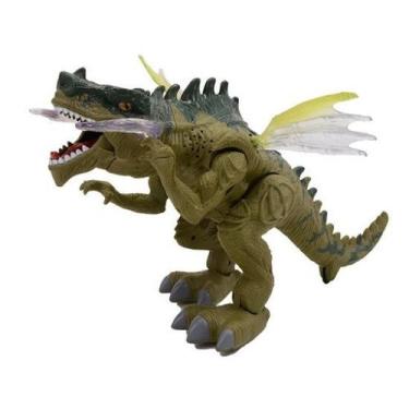 Imagem de Brinquedo Interativo Dragão Dinossauro Luz, Som, Anda E Solta Fumaça -