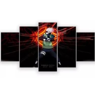 Imagem de Kit quadro decorativo 5 peças 95x60cm Kakashi Hatake Anime