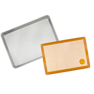 Imagem de Mrs. Anderson's Baking Conjunto de tapete antiaderente de silicone de meio tamanho e assadeira de biscoitos, 30,5 cm x 45,7 cm