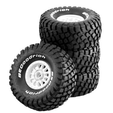 Imagem de Chanjorlin 1/8 RC Off Road Truck Tires and Wheels 17mm Hex OD 5.43" 1/7 All Terrain Short Course Tyres for 1:7 1:8 RC Buggy Monster Truck Car HSP TRAXXAS UDR Atom Arrma 6S Mojave DF7 4PCS (White)