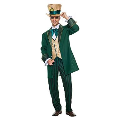 Imagem de FantastCostumes Fantasia masculina de Chapeleiro, festa de chá maluco, cosplay de Halloween com cartola, Verde, M