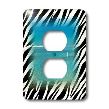 Imagem de 3dRose lsp_108990_6 Aqua N Blue Sunset On Zebra Pattern 2 Plug Cover