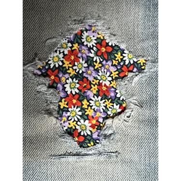 Imagem de Adesivos florais country Peek-A-Boo Iron On da Holey Patches