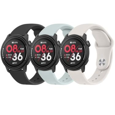 Imagem de Meliya Pulseiras para relógio inteligente Coros Pace 3/Apex 2 Pro/Apex Pro, pulseira de substituição de silicone macio de 22 mm (preta + verde menta + luz das estrelas)