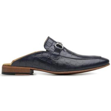 Imagem de Mule Masculino Azul Croco em Couro 5851 - Madok, 40