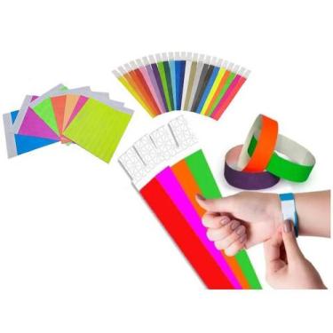 Imagem de 100 Pulseiras de Identificação Lisas para Eventos, Festas e Baladas - 