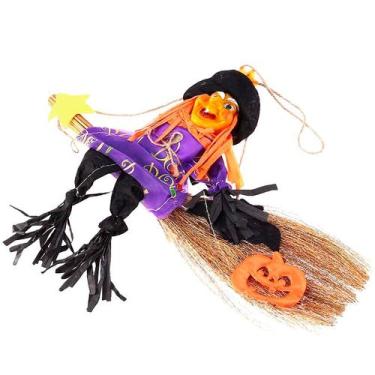 Imagem de Enfeite Suspenso Bruxa Na Vassoura P/ Decoração Halloween  - GabiJovi
