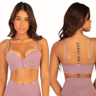 Imagem de Sutiã Pala Reforçado Costa Larga Bojo Aro Alça Regulável - Flor Dália,