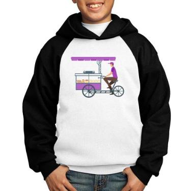 Imagem de Moletom Infantil Bike Food - Foca na Moda, Branco, Preto, 12