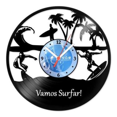 Imagem de Relógio De Parede Disco Vinil Esportes - Vamos Surfar - VES-196 - Mode
