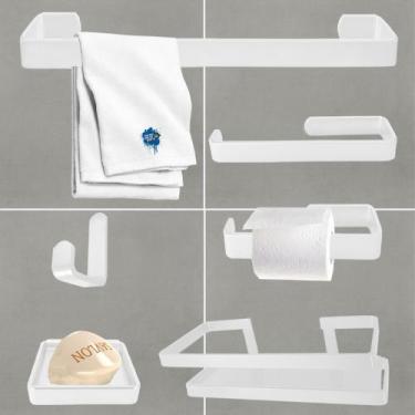 Imagem de Kit Acessórios Lavabo/ Banheiro 6 Peças C/ Ps Perna- Várias Cores - Un