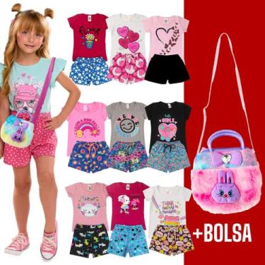 Imagem de Kit 5 Conjuntos Infantil Juvenil Menina + Bolsa Verão 1 a 16 - Confecç