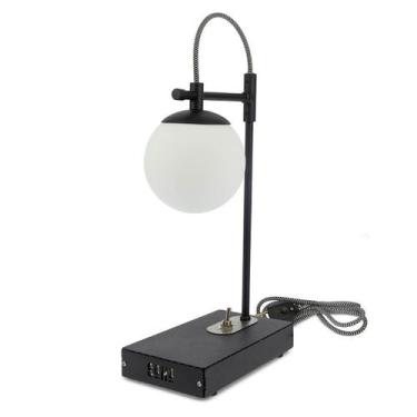 Imagem de Abajur Estilo Industrial Cimento New York Soho Vidro Branco - Love Lof