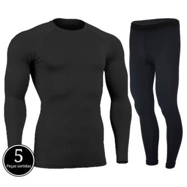 Imagem de Kit 5 Conjuntos Blusa e Calça Térmica Vekyo Proteção UV Segunda Pele U