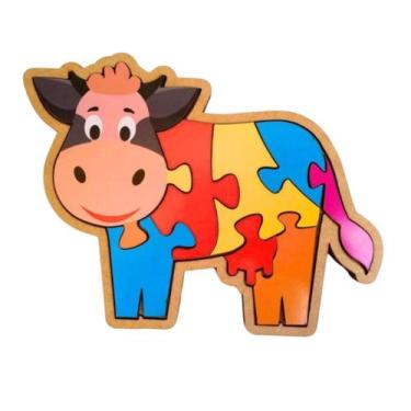 Imagem de Quebra Cabeça Divertido Infantil Pedagógico Vaquinha - Cia Laser, Vaca