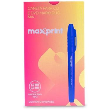 Imagem de Caneta para CD/DVD Duo 2.0MM Azul com Duas Pontas - Caixa com 12 Unida