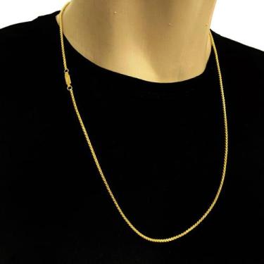 Imagem de Corrente Masculina Colar Veneziana Fina Banhado Ouro 70cm - Azmar Semi