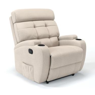 Imagem de Poltrona do papai Reclinável Manual em Linho - Modelo Florença Damie, 