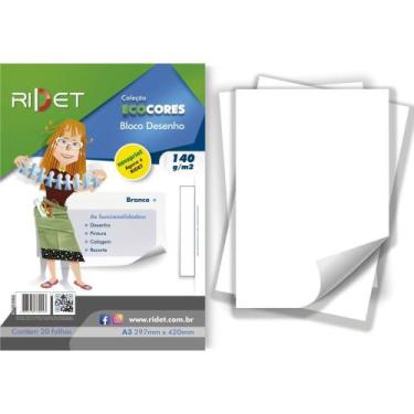 Imagem de Bloco para Educação Artística Desenho Branco A3 140G - 20 Folhas - Nov
