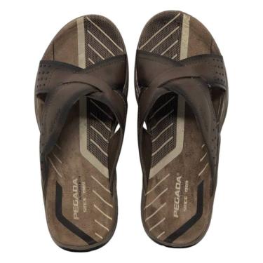 Imagem de Chinelo Masculino Fácil Calce Dia a Dia em Couro Pegada