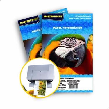 Imagem de Papel Fotográfico 180g Brilhante Glossy A4 100 Folhas - Masterprint