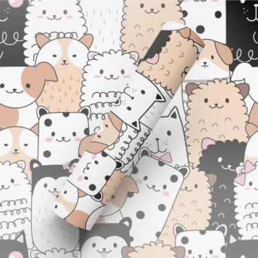 Imagem de Papel de Parede Adesivo Tema Animais Doodle Art Quarto - BAZAR DOS QUA