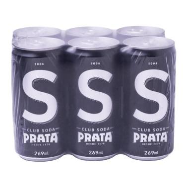 Imagem de Refrigerante prata club soda lata 269ml pack com 6unid