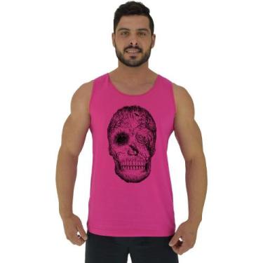 Imagem de Regata Clássica Masculina MXD Conceito Caveira Florestal, Rosa, P