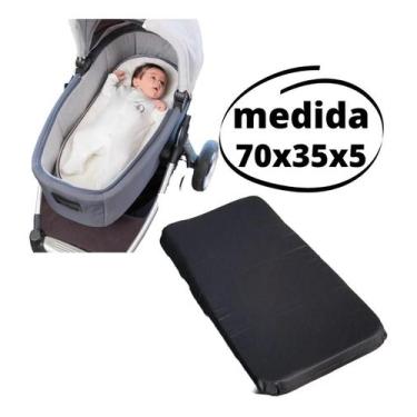 Imagem de Almofada para carrinho universal moises - preto - CLICK TUDO