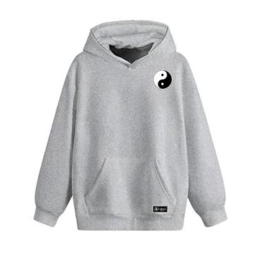 Imagem de Blusão Moletom Canguru Yin Yang Infantil Personalizado com Capuz e Bol