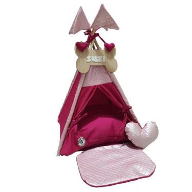 Imagem de Cabana Toca Rosa Tenda Pink Almofada Colchão Pet M - NIKPET ARTS