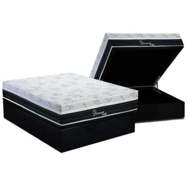 Imagem de Cama Box Baú Casal: Colchão Molas Bonnel Polar Superlastic Diamond + B
