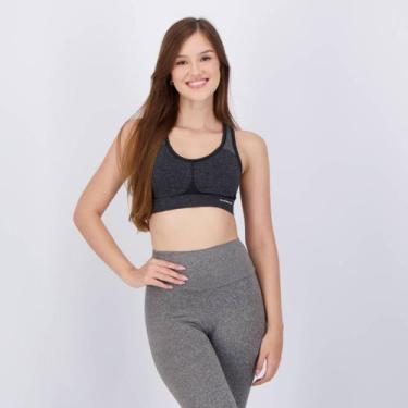 Imagem de Top Selene Sem Costura Feminino Preto Mescla, M