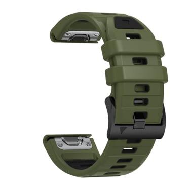 Imagem de BEFIA Pulseira de relógio de 26 mm para Garmin Fenix 8 51 mm 5x 6x pro 7x pro safira solar, quickfit 26 pulseiras de relógio para Garmin enduro tactix delta borracha verde exército preto