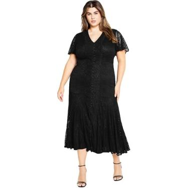 Imagem de City Chic Vestido feminino Citychic Plus Size Renda Christa, Preto, 58